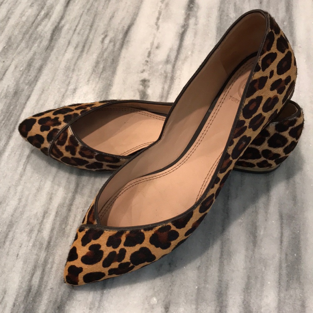 Tory Burch Leopard Haircalf Flats